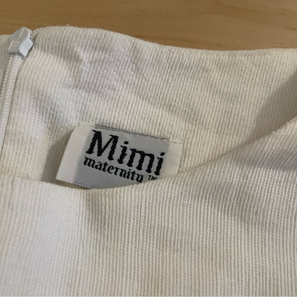 Beautiful Mimi Maternity sleeveless linen top, white with black flowers, Small - Picture 5 of 6